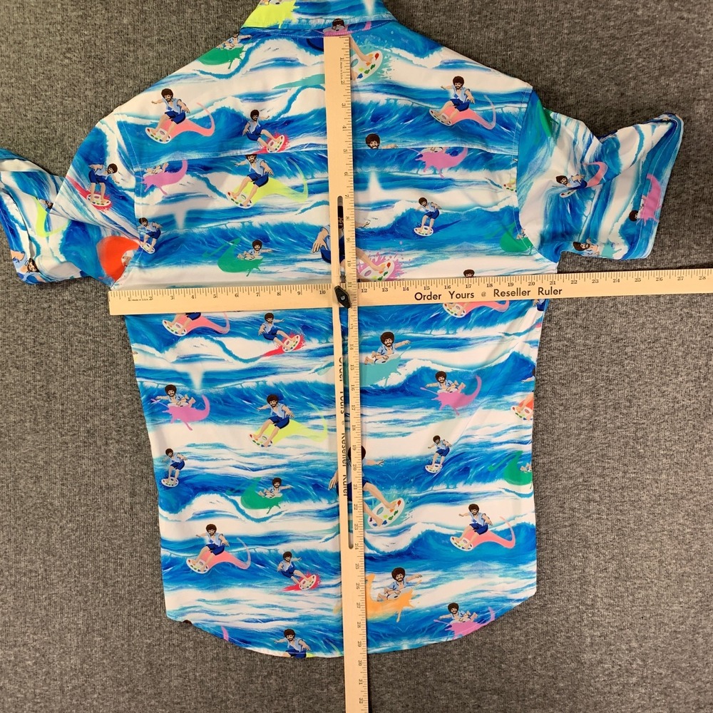 RSVLTS Bob Ross Shirt Men Medium AOP Paint Aloha Water Geometric Kunuflex - Picture 7 of 10